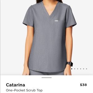 Figs Catarina Gray Scrub Top